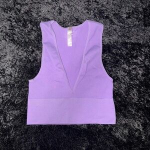 Urban Outfitters Out From Under Purple V-Neck Cropped Tank Top Size Medium